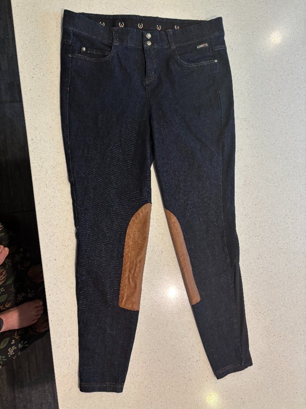 Kerrits Stretch Denim Knee Patch Riding Breech XL